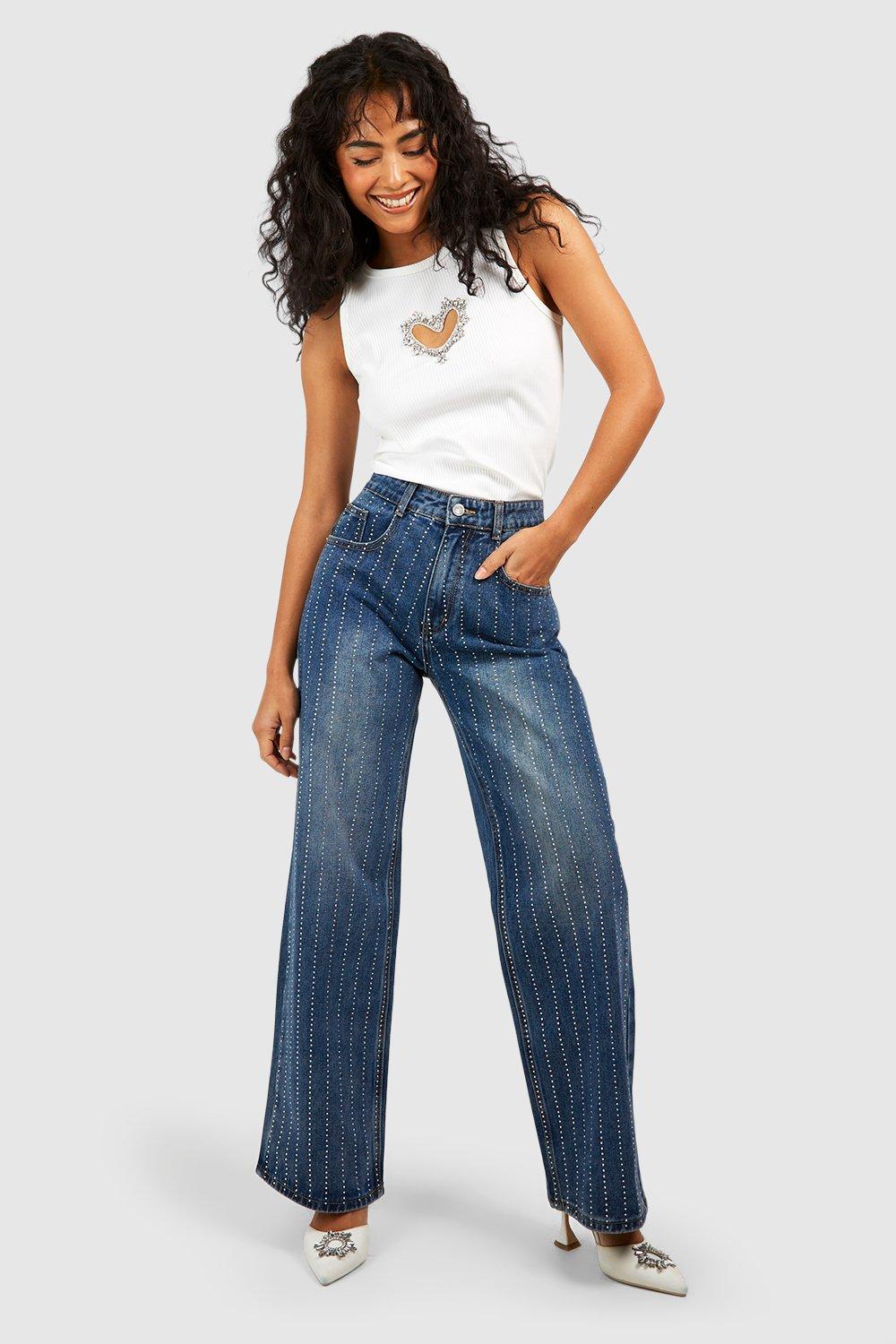 Pinstripe clearance jeans women